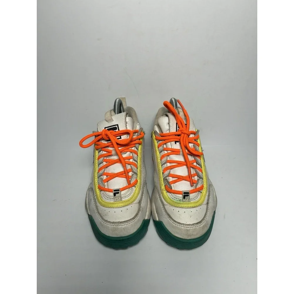 FILA Disruptor Chunky‎ Sneakers White Yellow Teal Orange Trailblazer Retro  US 6
